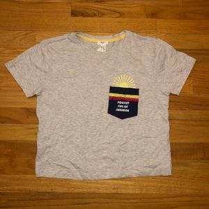 Forever 21 womens medium grey t-shirt with a “pocket full of sunshine” pocket.